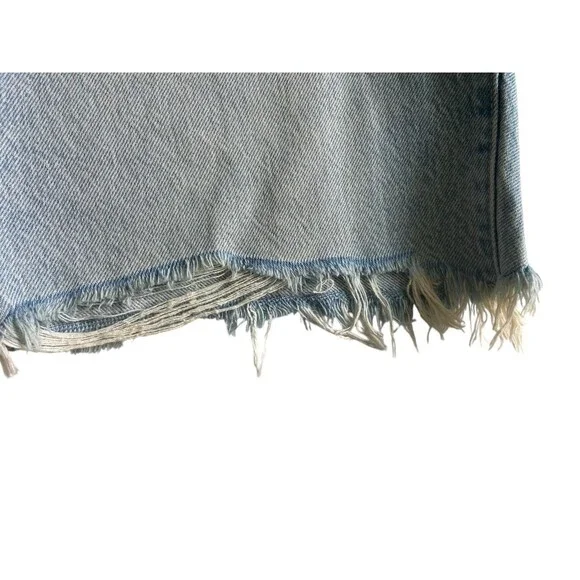 Garage Womens Bermuda Jean Shorts Size 00 Blue Denim Cut-off Jorts Skater Grunge - Picture 2 of 16